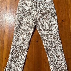 GAP Paisley Print Pants in Brown and White